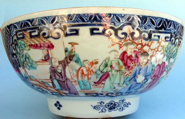LARGE CHINESE EXPORT PUNCH BOWL 18th C SUPERB