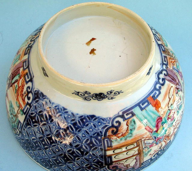LARGE CHINESE EXPORT PUNCH BOWL 18th C SUPERB