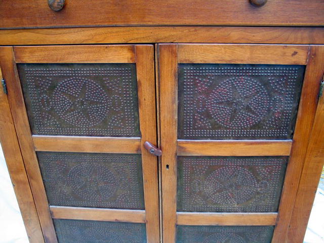 OUTSTANDING PIE SAFE WALNUT QUALITY TIN STARS WOW!
