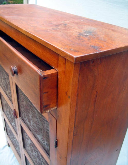 OUTSTANDING PIE SAFE WALNUT QUALITY TIN STARS WOW!