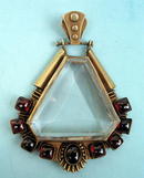 BEAUTIFUL AESTHETIC PERIOD 14K PENDANT CABOCHON GARNET