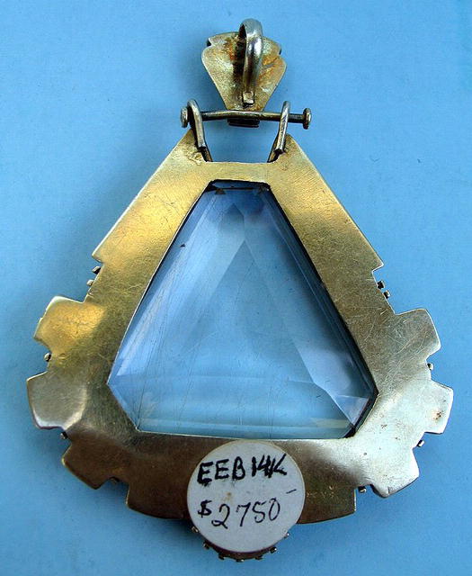 BEAUTIFUL AESTHETIC PERIOD 14K PENDANT CABOCHON GARNET