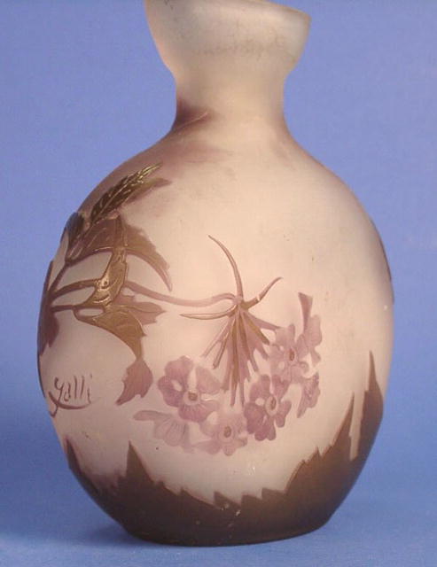 BEAUTIFUL GALLE CAMEO GLASS MOON FLASK 3 COLOR QUALITY