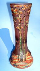 RICHARD / LOETZ ENAMELED CAMEO GLASS VASE FALL WOOD