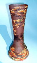 RICHARD / LOETZ ENAMELED CAMEO GLASS VASE FALL WOOD