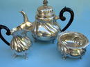 C E KEYSER STERLING TEA SET W/ CREAMER SUGAR HEAVY!