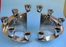 HEAVY MEXICAN STERLING MOD CANDELABRAS EAGLE MARKED