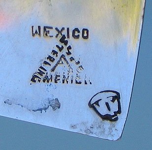 HEAVY MEXICAN STERLING MOD CANDELABRAS EAGLE MARKED