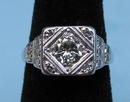 GOOD PLATINUM .6 CARAT DIAMOND RING GOOD STONE 5 TOTAL
