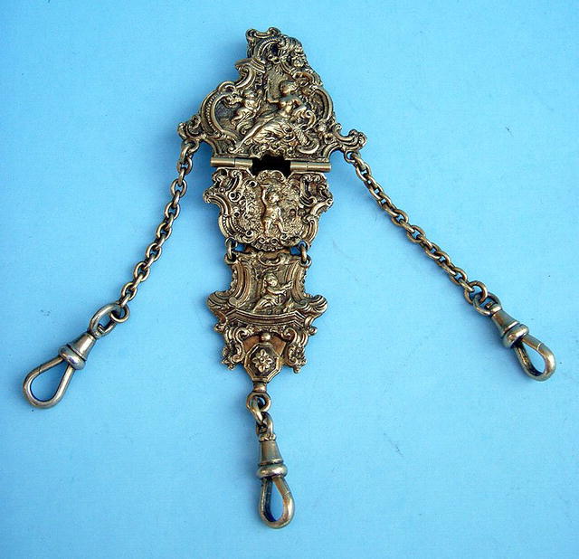 KILLER ENGLISH STERLING HALLMARKED CHATELAINE CHERUBS
