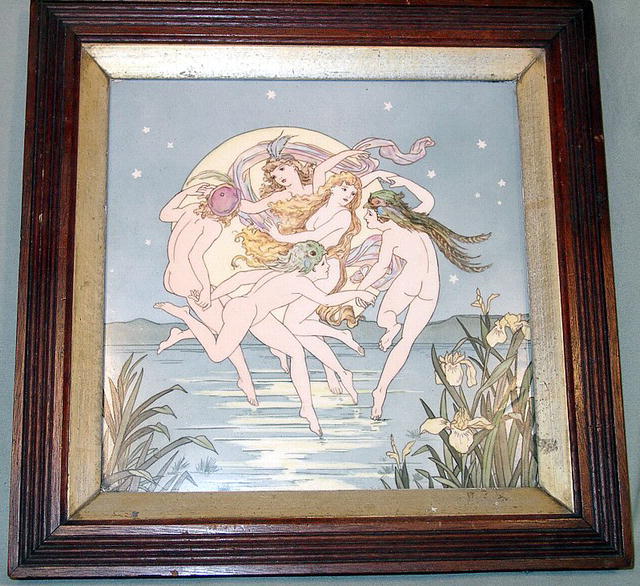 TREMENDOUS MINTONS ART NOUVEAU PLAQUE HAND PAINTED