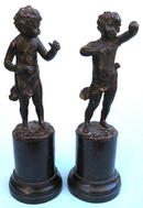 BEAUTIFUL BRONZES PAIR OF CHERUBIM CHILDREN SIGNED