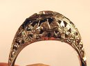 FILIGREED 14K WHITE GOLD .80 CARAT DIAMOND 4 SAPPHIRES