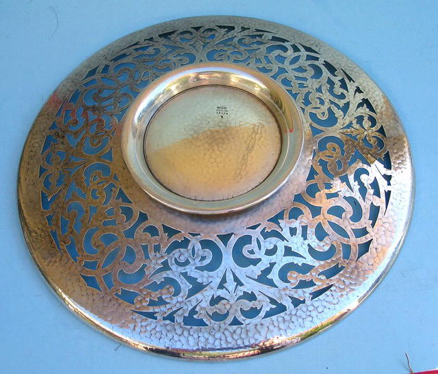 GORHAM STERLING HAND HAMMERED 1914 FILIGREE FOOTED BOWL