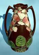 Incredible Amphora Austrian art nouveau 2 handled vase