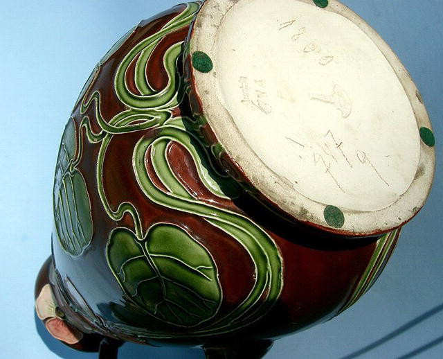 Incredible Amphora Austrian art nouveau 2 handled vase