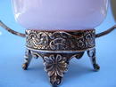 Worlds cutest Silver Plate and art glass Brides Basket