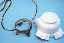 Worlds cutest Silver Plate and art glass Brides Basket