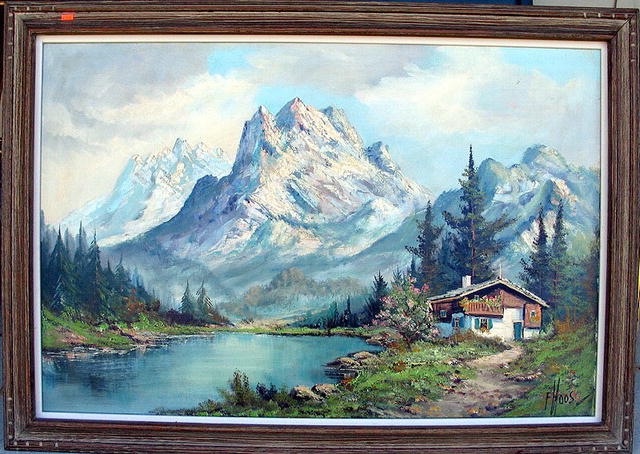 HOOS, Frans Simon (1884-1966) LARGE PAINTING OF ALPS