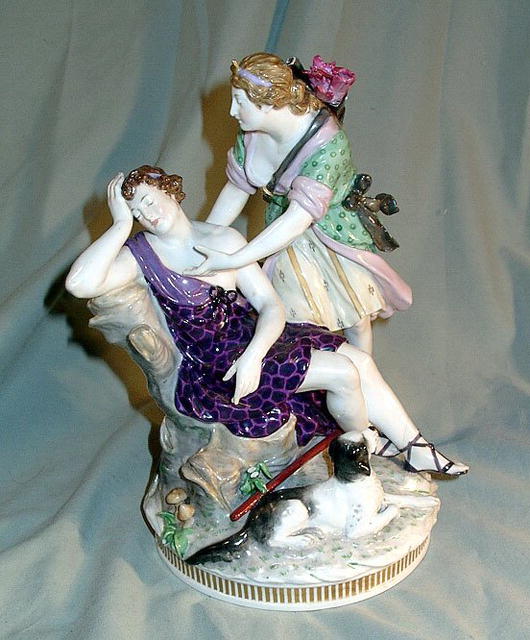 KPM MEISSEN QUALITY 3 FIGURE GROUP SIGNED