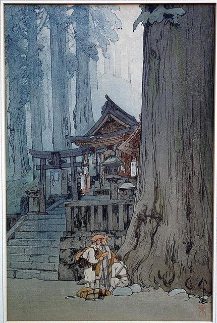 HIROSHI YOSHIDA MISTY DAY IN NIKKO WOODBLOCK