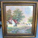 GREGORY HOLLYER WATERCOLOR AND GOUACHE COTTAGE PAINTING