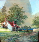 GREGORY HOLLYER WATERCOLOR AND GOUACHE COTTAGE PAINTING