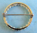 BEAUTIFUL PLATINUM PIN W/ PEARLS DIAMONDS QUALITY WORK
