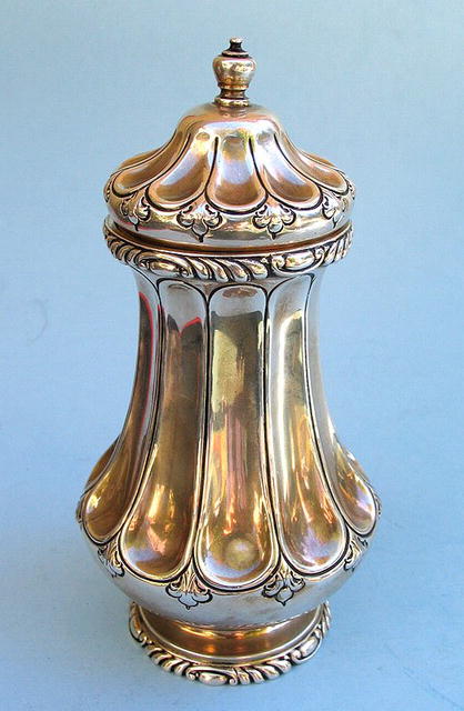 STYLISH STERLING SILVER TEA CADDY JACCARDS
