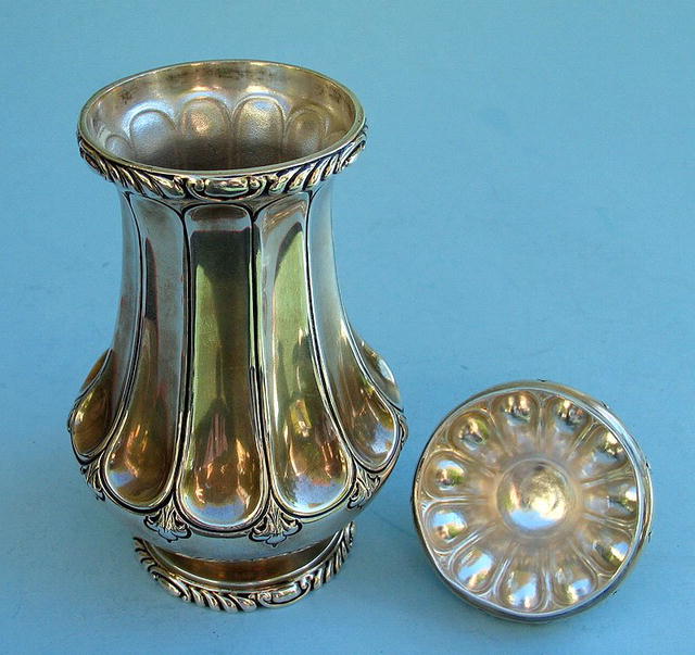 STYLISH STERLING SILVER TEA CADDY JACCARDS