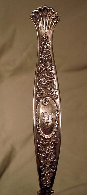 GREAT VICTORIAN / NOUVEAU STERLING PUNCH LADLE DETAIL