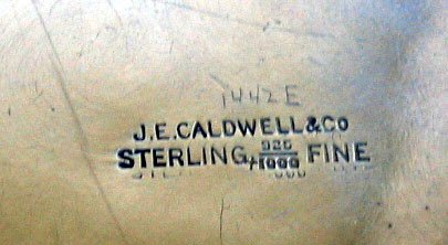 J E CALDWELL STERLING FOOTED TRAY CIRCA 1880