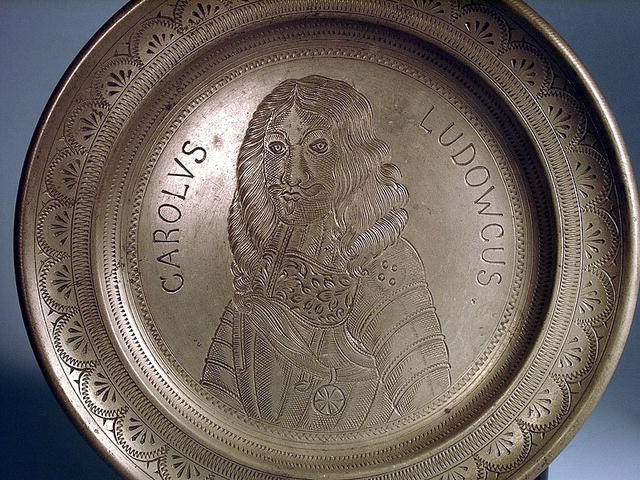 PRINCE CHARLES LOUIS PEWTER PLATE CIRCA 1690