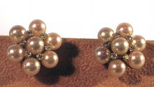 SIGNED DESIGNER PEARL AND DIAMOND EARRINGS