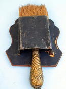 VERY COOL WHISK BROOM HOLDER W/ CUPIDS FRENCH 19th C