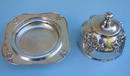 OUTSTANDING ART NOUVEAU WILCOX SILVER BUTTER DISH BEVEL
