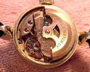 LADIES 14K OMEGA LADYMATIC WRIST WATCH FACETED CRYSTAL