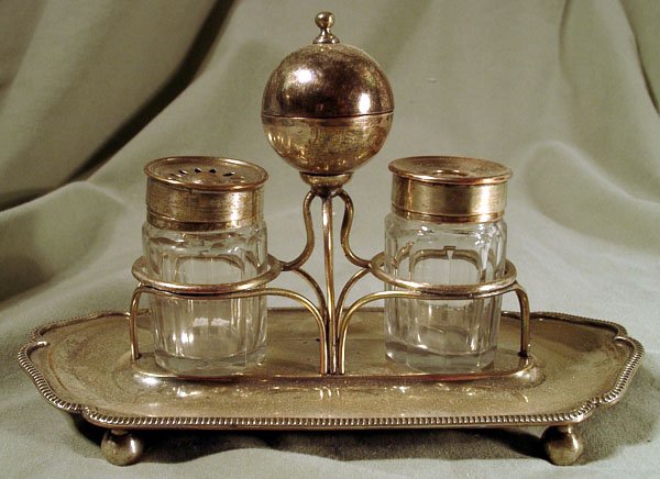19th Century INKSTAND W/SANDER SILVER PLATE / SHEFFIELD