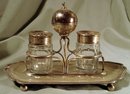 19th Century INKSTAND W/SANDER SILVER PLATE / SHEFFIELD