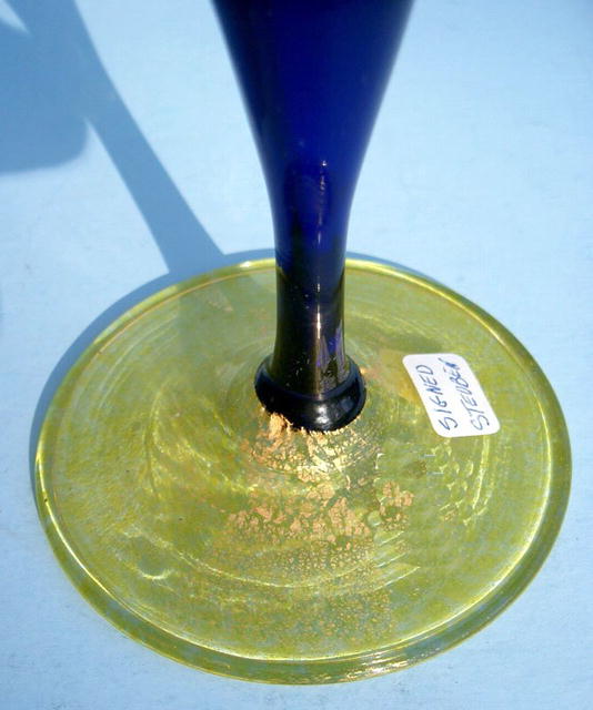 RARE SIGNED STEUBEN AWESOME WINE STEM VENETIAN