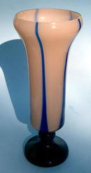 GREAT FLAME CZECHOSLOVAKIAN FOOTED VASE COLOR!