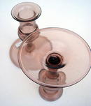 STEUBEN VENETIAN GLASS CANDLESTICK AMETHYST
