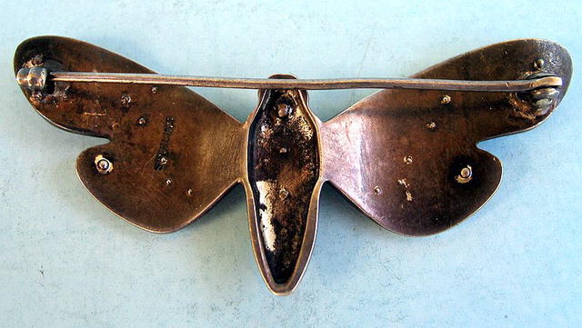 VERY COOL MOTH OR BUTTERFLY STERLING AMETHYSTS