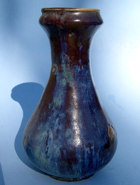 CHINESE 19TH C DRIP GLAZE VASE EXTRA NICE GOOD COLORS