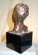 BRONZE SCULPTURE OF MAN ON MARBLE BASE SIGN LEPKA NICE