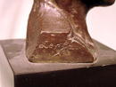 BRONZE SCULPTURE OF MAN ON MARBLE BASE SIGN LEPKA NICE