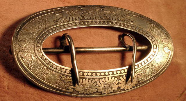 UNGER BROTHERS HUGE BELT BUCKLE STERLING SIGNED NOUVEAU