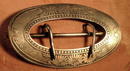 UNGER BROTHERS HUGE BELT BUCKLE STERLING SIGNED NOUVEAU