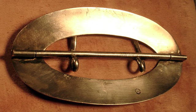 UNGER BROTHERS HUGE BELT BUCKLE STERLING SIGNED NOUVEAU