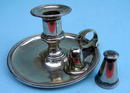 ELKINGTON OR ENGLISH SHEFFIELD CANDLESTICK WITH SNUFFER